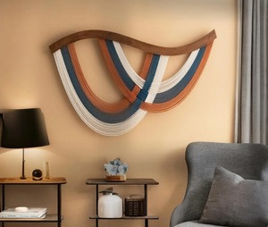 Modern Macrame Wall Hanging Dual Tone Rope Design Perfect for Living Room Bedroom <b>Decor</b> and Stylish Home Interiors From India - Product Image 6