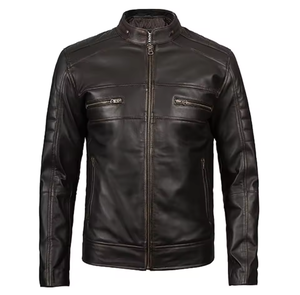 Chaqueta de Cuero para Hombre con Logotipo Personalizado, Color Sólido, Cuello con Capucha para Invierno, Tejido Transpirable, Accesorio de Invierno - Product Image 1