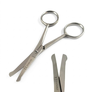 Ciseaux de sécurité pour poils du nez, oreilles et visage, tondeuse manuelle en acier inoxydable pour l'épilation - Product Image 1