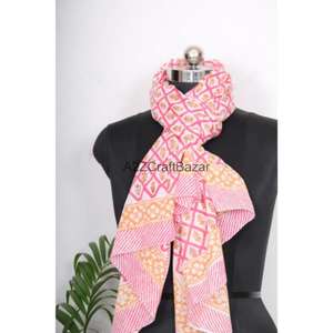 Wholesale 100% Cotton Block Printed Beach Sarong Pareo Bikini Cover Up <b>Wrap</b> Scarf Soft Handmade Women - Product Image 4