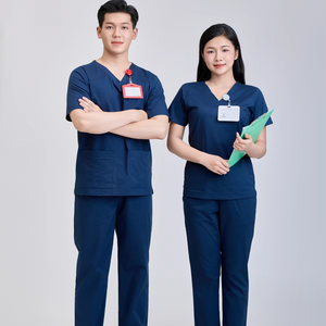 Needle Detection Woven Fabric FMF Unisex Hospital Vietnam Made 52% Cotton 45% Polyester 3% Spandex Medical <b>Scrub</b> <b>Set</b> - Product Image 1