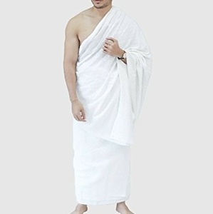 Serviette Ihram 2 pièces personnalisée en coton respirant et anti-rétrécissement pour adultes musulmans, collection printemps, vente en gros, pour Hajj et Omra - Product Image 3