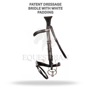 Bridon de dressage breveté avec rembourrage blanc, taille complète, pour l'équitation anglaise - Product Image 2