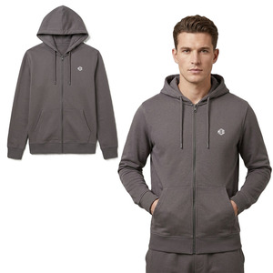 Sudaderas con capucha y cremallera completa para hombre, de algodón y forro polar, estilo minimalista urbano, producción en masa, suministro directo de fábrica - Product Image 1
