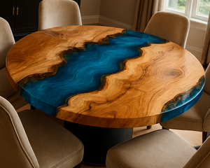 Plateau de table en résine polie de qualité supérieure |   Surface de luxe artisanale de designer pour tables à manger et projets d'intérieur, personnalisable pour Diwali - Product Image 5