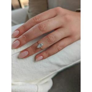 Marquise 1CT Moissanite Solitaire <b>Ring</b> Minimalist 14K Solid Gold Engagement <b>Ring</b> Dainty <b>Thin</b> Band Promise <b>Ring</b> GRA Certified - Product Image 1