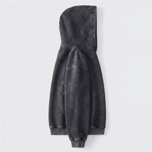 Sudadera con Capucha Extra Grande para Mujer, Negra, con Logotipo Personalizado de Alta Calidad, Color Sólido, Tejido de Algodón, Manga Larga, Transpirable, Estilo Urbano - Product Image 3