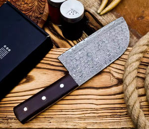 Couteau à découper la viande en acier Damas 2026, forgé à la main, manche en bois, moderne, ambidextre, compatible lave-vaisselle, écologique, pour la cuisine - Product Image 2