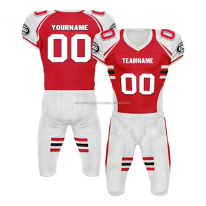 Ensemble de vêtements d'équipe de football américain personnalisé OEM ODM avec impression par transfert thermique, design personnalisé, logo, nom, numéro, short 100% polyester - Product Image 1
