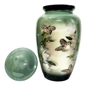 Green Marble Finish Cremation Urn for Ashes <b>Large</b> Adult Memorial Ashes Urn Metal Burial Container <b>Jar</b> - Product Image 6