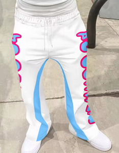 Flared <b>Pants</b> Men Loose 3D Print Trousers Casual Sweatpants Mid Waist Sporty Female Clothes Streetwear Hip Hop Vintage <b>Pants</b> - Product Image 3