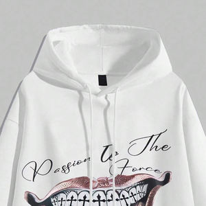 Sudadera con capucha extragrande de alta calidad, 100% algodón polar grueso, con estampado digital otoñal para hombre, estilo streetwear. - Product Image 3