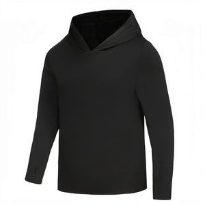 Maillots de bain à capuche pour garçons, manches longues, séchage rapide, protection UV, écologiques, respirants, en spandex/polyester noir - Product Image 2