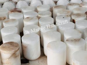 Best Price Natural White Marble Eco-Friendly Candle Holder Round <b>Jar</b> for Home <b>Decoration</b> Wholesale Best Price Available - Product Image 4
