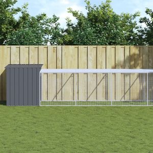 Jaula Grande para Pollos de Acero Galvanizado Antracita, Jaula Resistente para Animales - Product Image 1