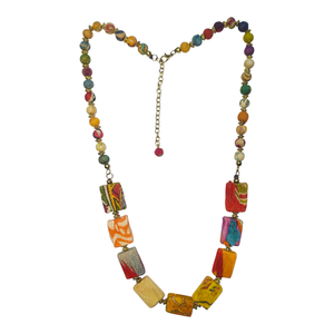 Geometric <b>Statement</b> <b>Necklace</b> Women's Bohemian Style Imitation Pearl Fabric Beads Eco-Friendly Gold Plated Handmade Engagement - Product Image 3