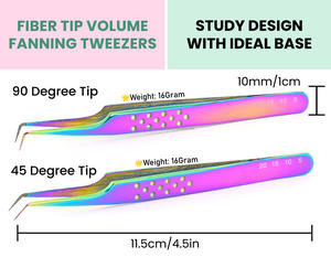 Special 45° 90° Lash Tweezers Eyelash Extension Tweezers Set Fiber Grip Micro Tip Detail Work Tool - Product Image 5