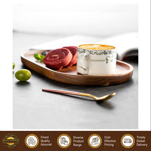 Exclusive Sale on Acacia <b>Wooden</b> Dinner Plates <b>Serving</b> Trays Oval <b>Wooden</b> <b>Serving</b> <b>Platters</b>/Fruit/Charcuterie BBQ <b>Serving</b> Tray - Product Image 2