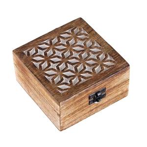 Designer Wooden Handcarved Decorative Storage <b>Boxes</b> For Jewelry <b>Keepsake</b> & Vanity With Hinged Lid For Homedecor Festival Gifting - Product Image 3
