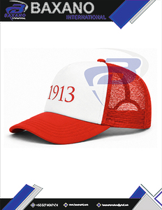 Delta |   Sigma |   Gorra Trucker de la Hermandad Theta con Impresión 3D - Diseño Rojo y Blanco de Primera Calidad, Personalizable con Cualquier Logotipo - Product Image 5