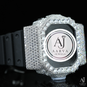 AARVA JEWELS นาฬิกาเพชรสแตนเลสสตีลสุดหรู ตัวเรือนทรงสี่เหลี่ยม 42 มม. จอแสดงผลดิจิตอล กันน้ำ สำหรับทุกเพศ - Product Image 5