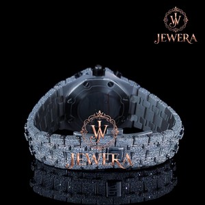 High Quality Stainless Steel Moissanite Diamond Hip Hop Wristwatch with Waterproof Design for Business Travel Casual Wear - Product Image 2