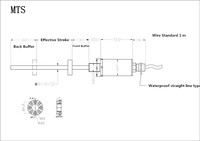 Capteur de position linéaire d'angle de précision MTS-100mm-N-A-C pour entrepôt électronique de type eau profonde, vente chaude