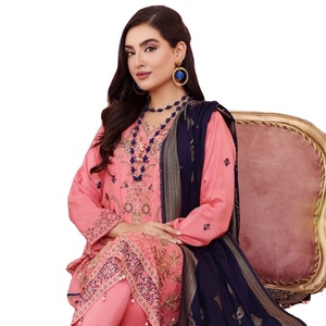 AAFREEN 3 pièces en viscose de coton costumes de pelouse pour les femmes beaux designs de fantaisie Salwar Kameez pour les vêtements quotidiens Bin Hameed Volume - Product Image 1