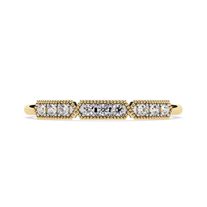 Anillo minimalista de oro amarillo macizo de 14k con diamante redondo de talla brillante para mujer, para compromiso, aniversario, boda - Product Image 1