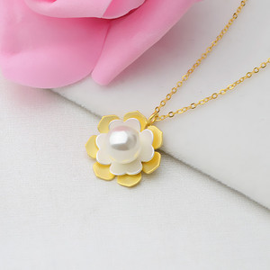 Ensemble de pendentifs en argent S925 avec lotus et 10-12 perles, nouveaux accessoires DIY pour femmes, colliers fins avec chaîne, bandeau, collier - Product Image 4