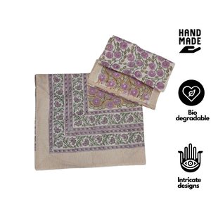 Premium Indian Artisanal Hand <b>Block</b> Print Boho King Size 3 Pcs 100% Cotton Eco-Friendly Soft Skin Friendly Non Toxic Dyes 200TC - Product Image 2
