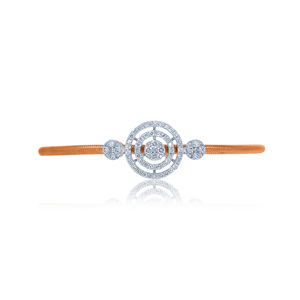 Rose Gold Lab Grown Diamond Fancy Round Brilliant Cut Classic Floral 14K Women's <b>Bangle</b> <b>Bracelet</b> - Product Image 1