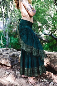 Elegant Flamenco <b>Wrap</b> Skirt Long Skirt with Lace Frill and Romantic Ruffle Hem <b>Wedding</b> Party Wear <b>Gift</b> for Her - Product Image 2