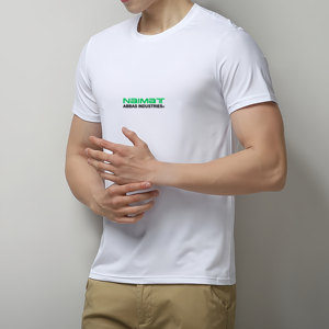 ไนมัต อาบาส อินดัสทรีส์เสื้อยืดแขนสั้นสีน้ำเงินสำหรับผู้ชาย แห้งเร็ว ทรงปกติ คอกลม ชุดลำลอง - Product Image 2