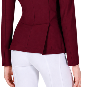 <b>Burgundy</b> Equestrian <b>Jacket</b> for <b>Women</b> Slim Fit Riding Blazer Elegant Horse Riding Competition Coat Custom OEM Wholesale Apparel - Product Image 4