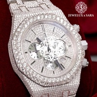Montre en or rose avec diamants Moissanite VVS, la plus vendue, idéale pour les tenues professionnelles et les looks de haute couture, disponible à la vente