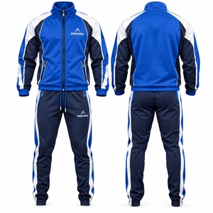 Conjunto Deportivo para Hombre, Chaqueta con Cierre Completo, Pantalones Deportivos, Ropa Deportiva a Rayas, Fabricante Mayorista de Ropa Urbana Personalizada - Product Image 3