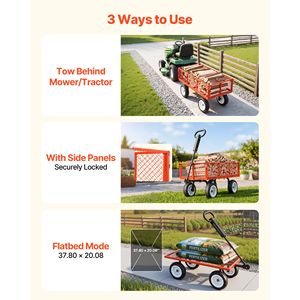 Carrello da Giardinaggio con Capacità di 400 Kg, Robusto in Acciaio, con Pneumatici da 10 Pollici e Sgabello Regolabile - Product Image 5