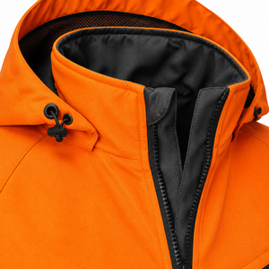 High Visibility <b>Reflective</b> Safety <b>Jacket</b> Water Resistant Orange Graphite Hooded <b>Mens</b> Industrial Workwear Custom Wholesale Shell - Product Image 5