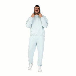 Ensemble de survêtements unisexes en nylon imperméable, coupe-vent et à séchage rapide pour l'hiver, avec sweat à capuche et pantalon de jogging, couleur unie - Product Image 2