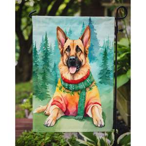 Bandera de jardín de Navidad de pastor alemán Bandera de buzón decorativa multicolor y ilustraciones de Patio para patio y césped para macizos de flores - Product Image 3