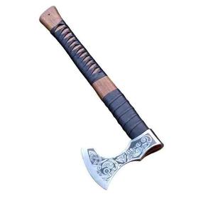 Hache Tomahawk forgée à la main, très tendance, en acier à haute teneur en carbone, pour le camping, la chasse, la survie, avec manche en bois - Product Image 1