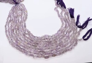 Natural Pink <b>Amethyst</b> Oval Beads 6x8MM Carved Gemstone Beads 13 Inch Strand Wholesale Bulk <b>Amethyst</b> Beads For Jewelry Making - Product Image 4
