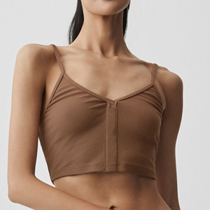 Débardeur de sport court sans manches pour femme, respirant, en polaire polyester/coton, pour fitness, entraînement et tenue de sport - Product Image 1