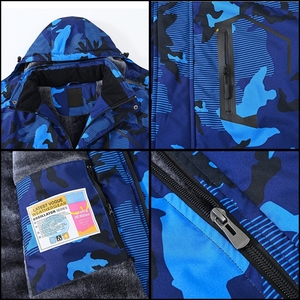 Chaqueta de esquí de invierno para hombre, repelente al agua y forrada de lana |   Chaqueta Técnica Impermeable para Snowboard y Cortavientos de Montaña de Gran Volumen - Product Image 4