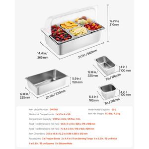 Espositore da banco a 5 scomparti in acciaio inossidabile, vassoio per servire cibo, dispenser per condimenti da buffet, elegante scaffale per servire e conservare facilmente - Product Image 3