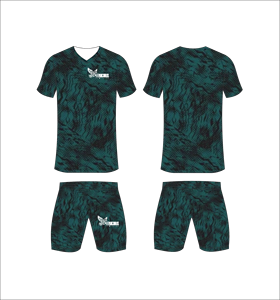 Ensemble de maillots de football personnalisés en sublimation vert foncé abstrait pour hommes, kits d'entraînement de football respirants, vente en gros, tenue de sport pour équipe - Product Image 1