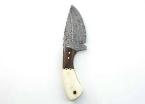 Herramienta de campo artesanal de acero damasco con diseño de gota de lluvia, mango de hueso de camello blanco liso y palisandro oscuro - Product Image 1