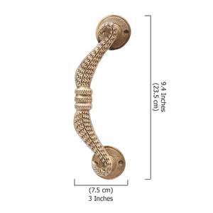 <b>Bow</b> Design Brass Door Handle Pair for Main Premium Heavy-Duty Brass <b>Pull</b> Handles - Product Image 3