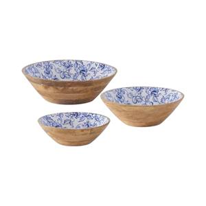 Tazón de Madera Artesanal para Servir con Interior Esmaltado en Verde Suave con Diseño Floral para una Cena Elegante - Product Image 6